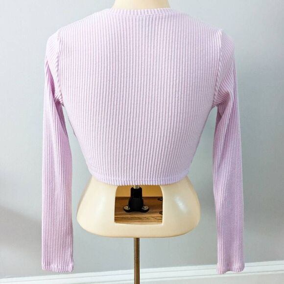 Wild Fable Women's Long Sleeve Cozy Crop Ribbed Top - Picture 3 of 5